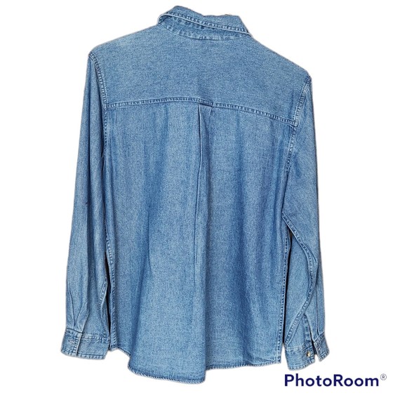 Vintage Victoria Jones Denim Button Down Casual Christmas Shirt Size Medium - Picture 4 of 4